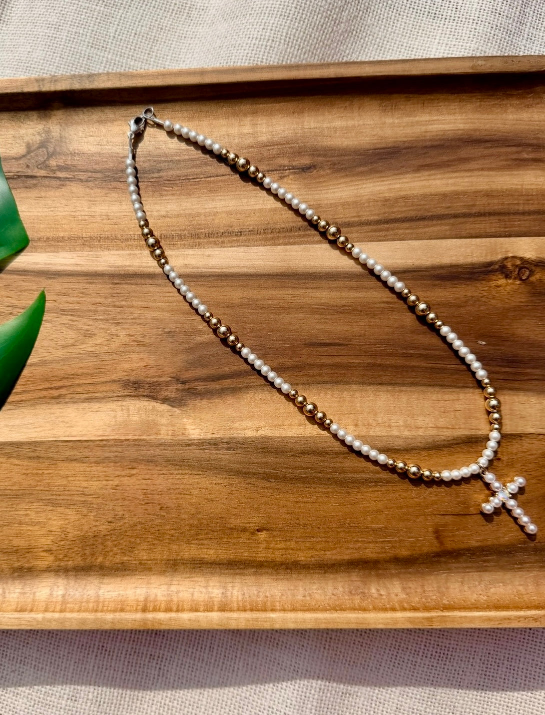Golden Pearl Cross