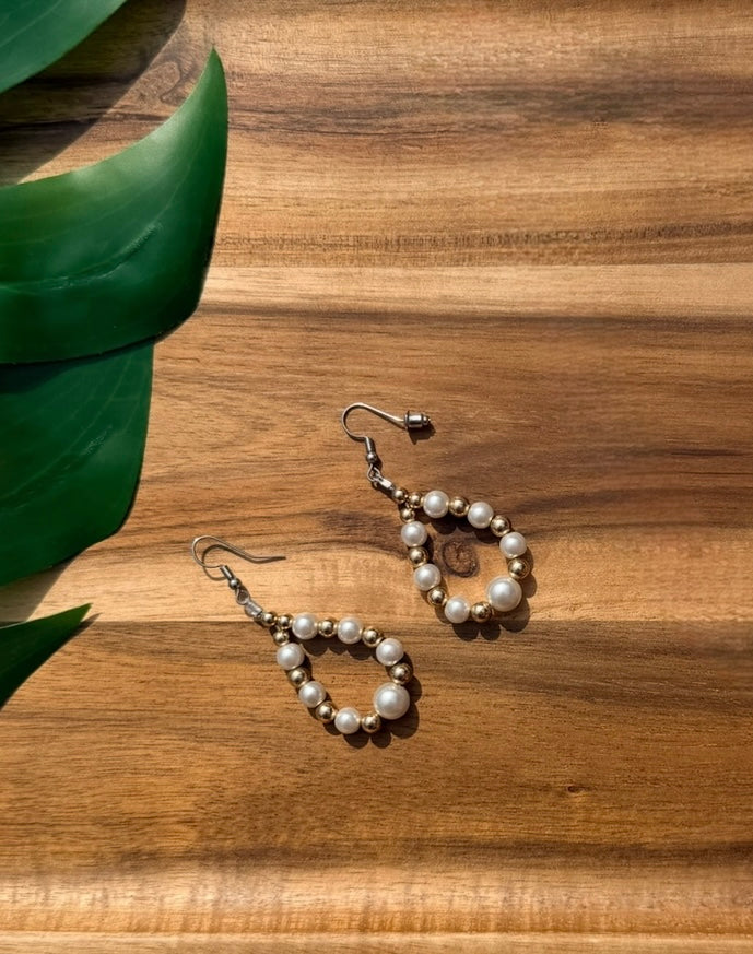 Golden Pearl Earrings